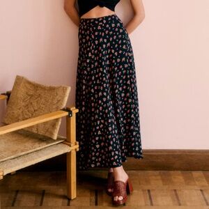 Sezane floral maxi skirt